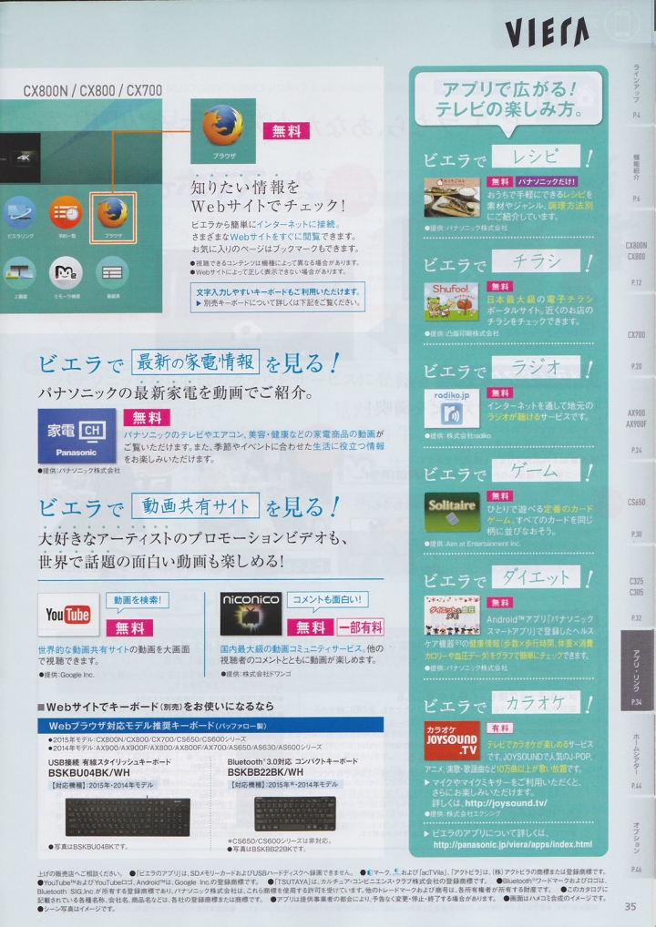 Panasonic 2015 冬季 日規電視