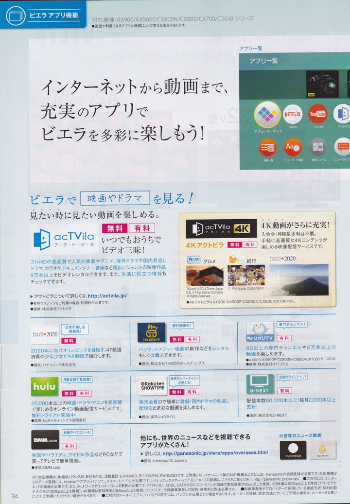 Panasonic 2015 冬季 日規電視