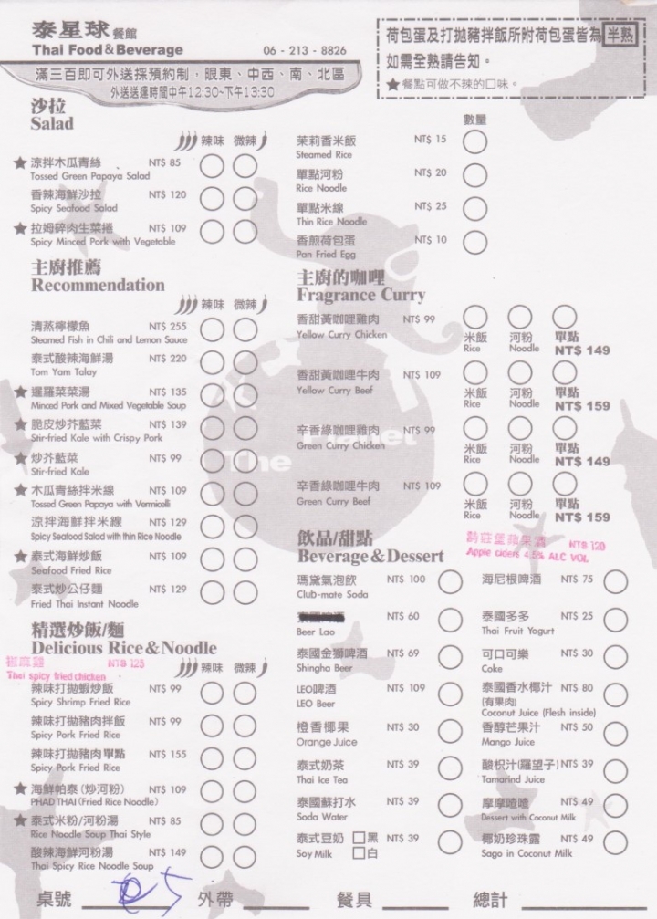 [台南][中西區] 泰星球餐館
