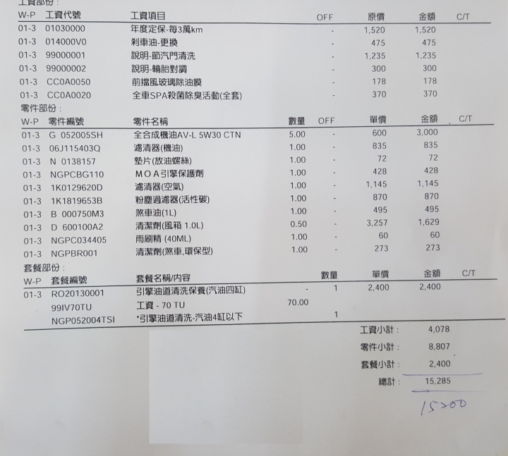 請益關於tiguan 已經4年車的保養問題