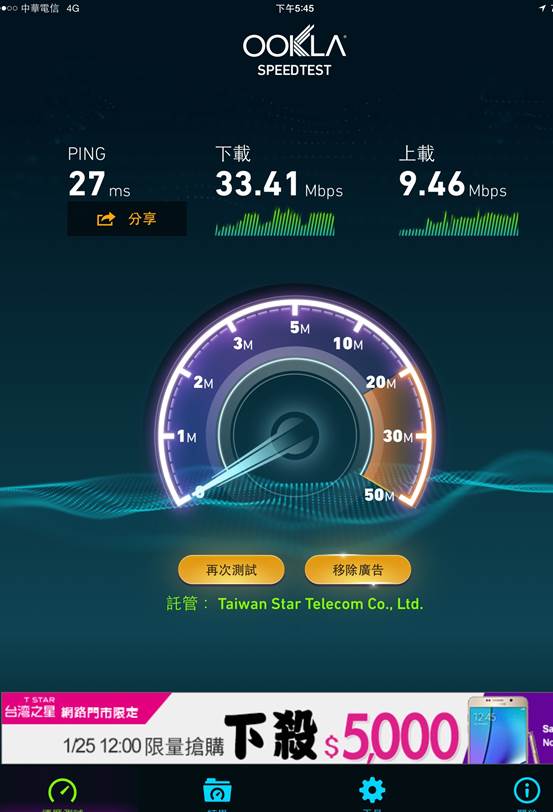 台北市 中華跟遠傳速度 誰優？