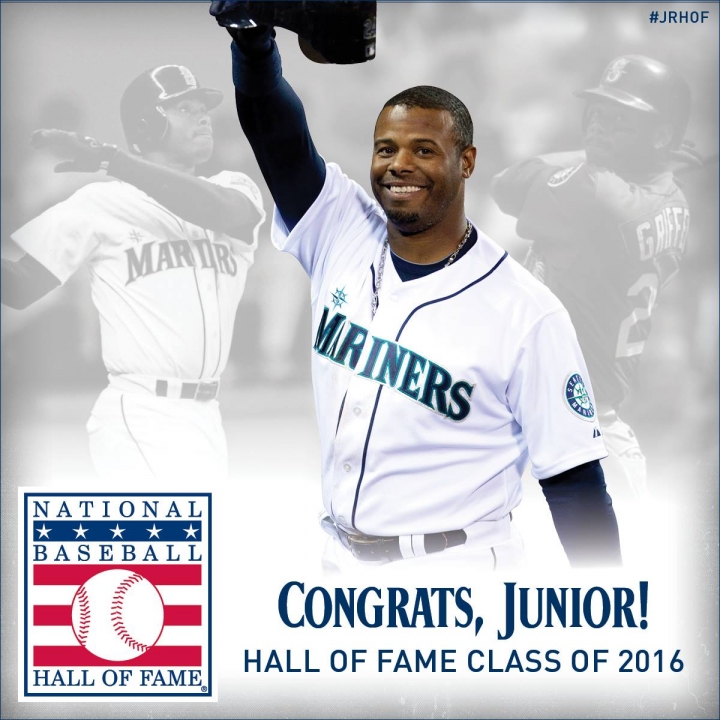 恭喜~我心目中永遠的神...Ken Griffey Jr. 以史上最高得票率進入棒球名人堂