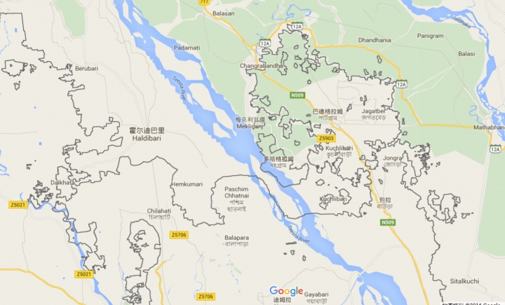 好複雜國界 印度內包孟加拉 ,再包印度 孟加拉 _再包丁 比卡走廊（Tin Bigha Corridor）