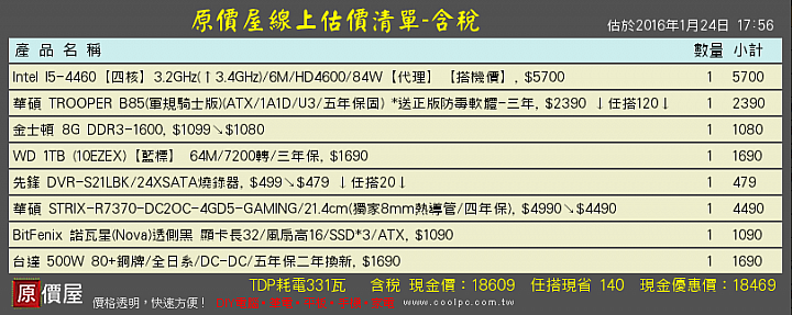 自組電腦,勞煩大大們幫健檢!