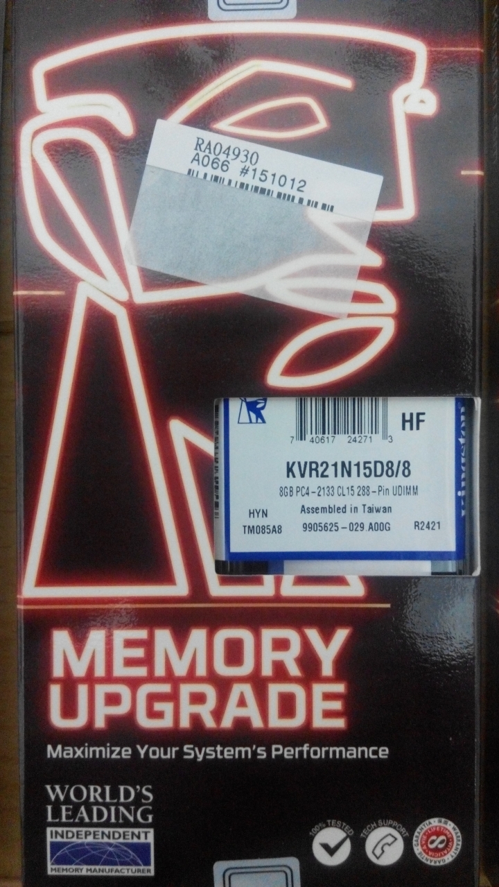 關於金士頓DDR4 2133記憶體相容性