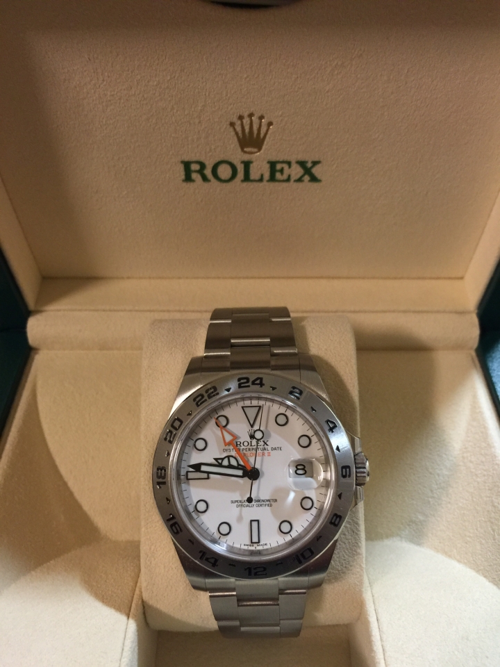 開箱ROLEX Explorer II 216570 大探險家二號腕錶-白/42mm，聽了大家説的直上勞，那就上勞一次看看