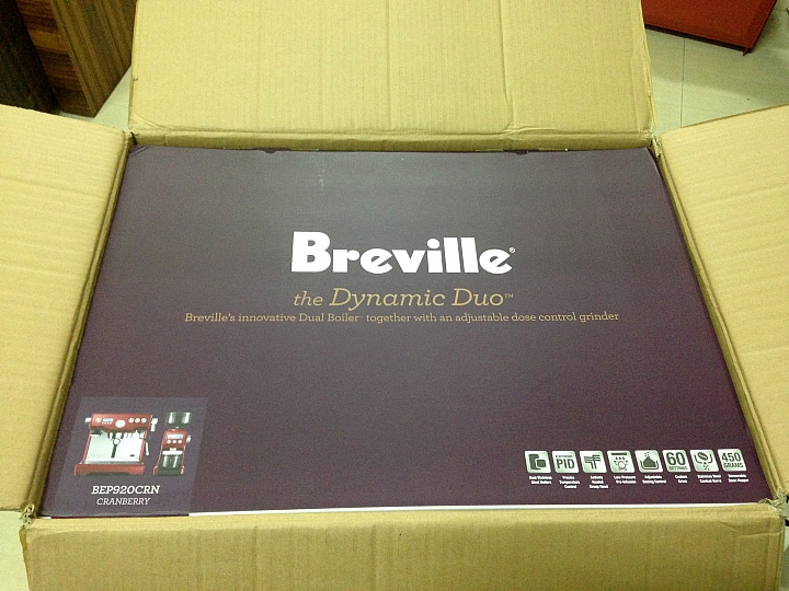 【開箱】澳洲直送BEP920CRN野莓紅 - Breville BES920XL + BCG820  220V強力電壓來襲