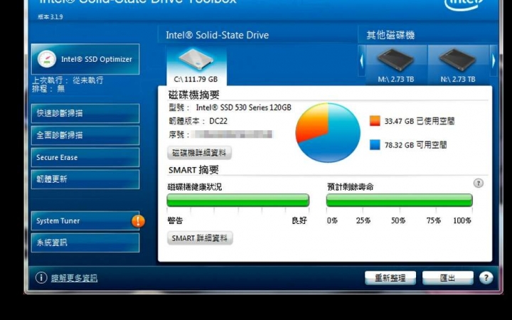 請問一下 Intel SSD Toolbox 的smart沒有顯示，出現停用smart(已解決)