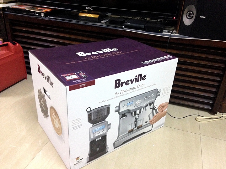 【開箱】澳洲直送BEP920CRN野莓紅 - Breville BES920XL + BCG820  220V強力電壓來襲
