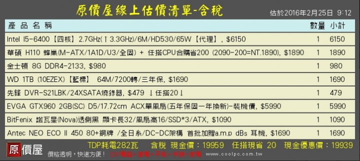 20k電腦組裝請益
