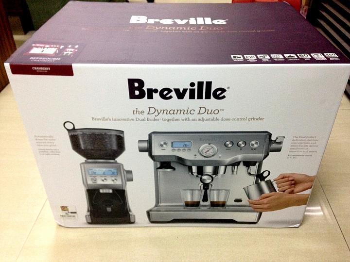 【開箱】澳洲直送BEP920CRN野莓紅 - Breville BES920XL + BCG820  220V強力電壓來襲