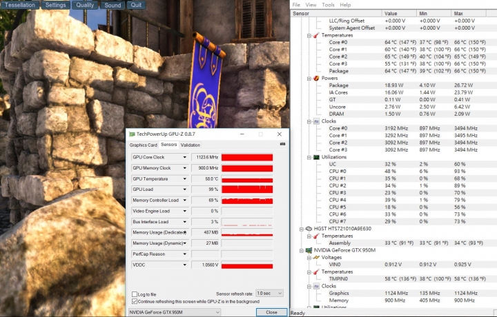 GIGABYTE P15F V5燒機與遊戲溫度測試