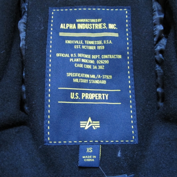 [35oz熱度］Alpha Industries Ahoy Peacoat