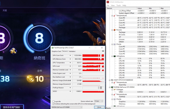 GIGABYTE P15F V5燒機與遊戲溫度測試