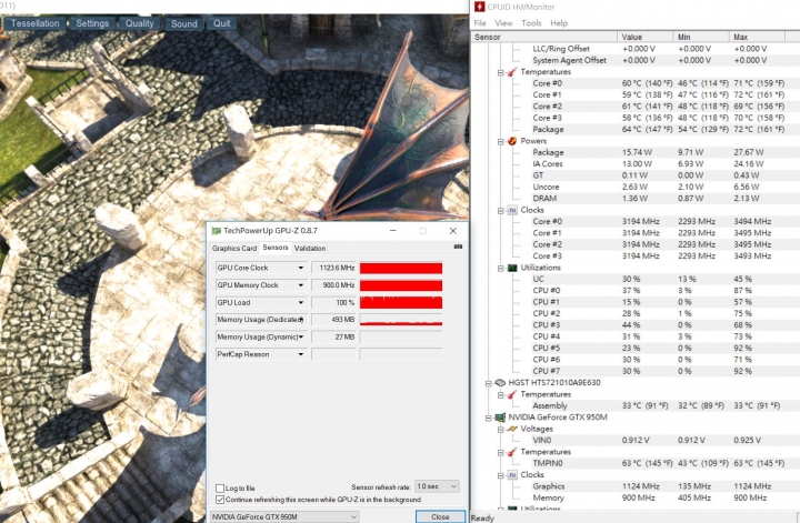 GIGABYTE P15F V5燒機與遊戲溫度測試