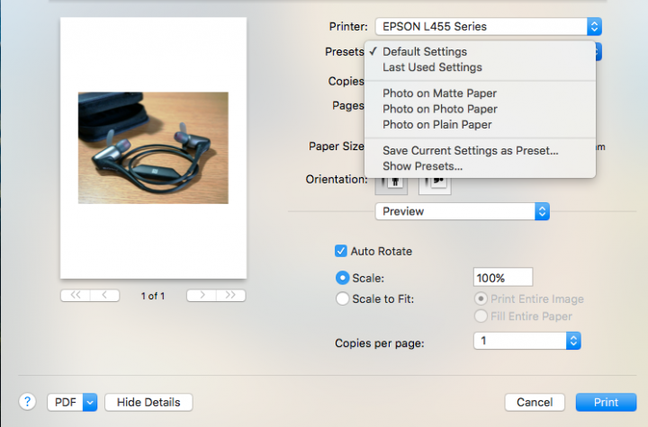 Epson L455列印品質設定 (以解決, 更新解決方法)
