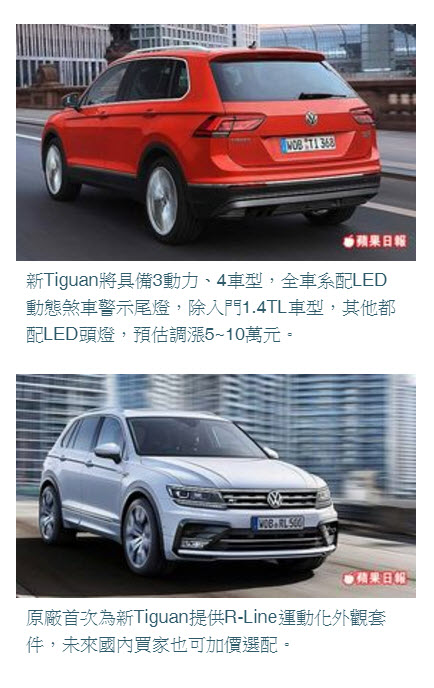 關於MARK II Tiguan年底上市的消息(預估115萬起!?)