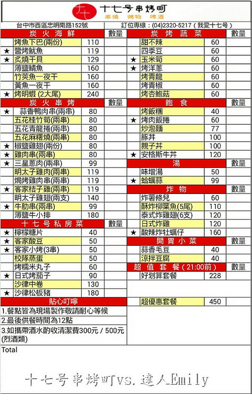 【台中西區】十七号串烤町~不一樣的串燒店,多道獨門私房料理,加了三星蔥更美味喔!