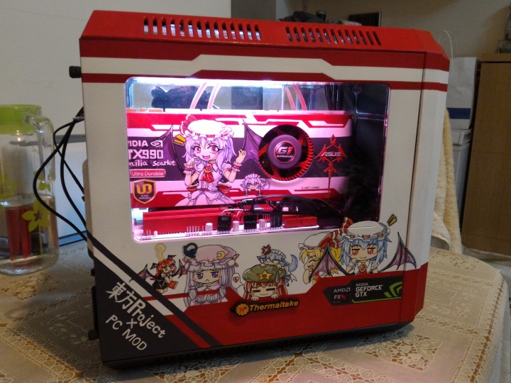 PC改裝X東方Project！紅魔彩繪痛PC主機完工>w<