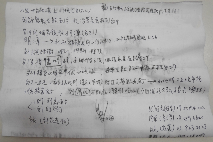 兩天三橫一豎八字環島
