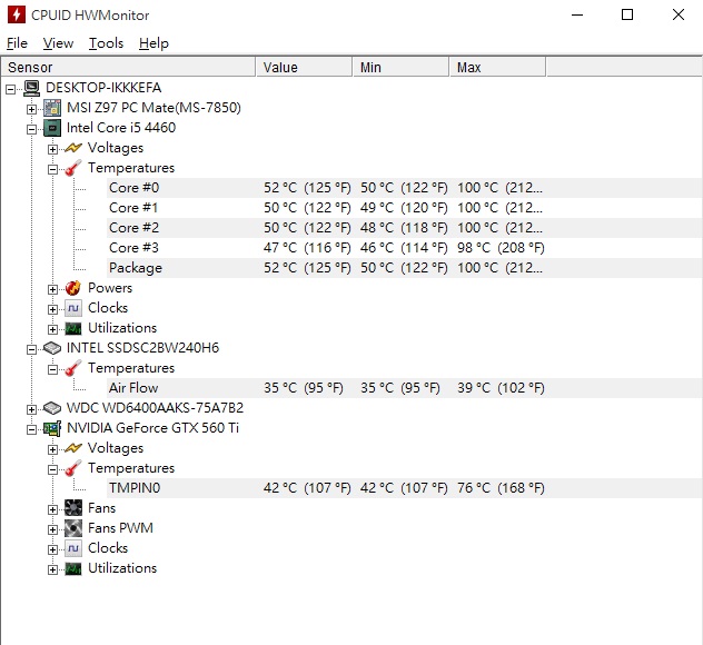 剛安裝新的cpu 溫度 請教