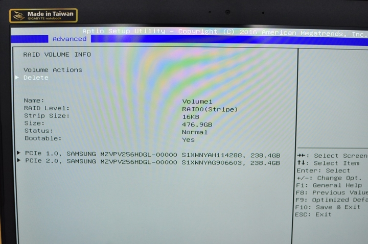 GIGABYTE Aero 14，NVMe SSD組RAID0的教學與測試