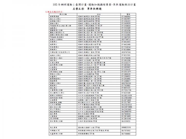 105/09/11（日） 左營五彩  單車快樂遊  道卡斯系列活動 第六場