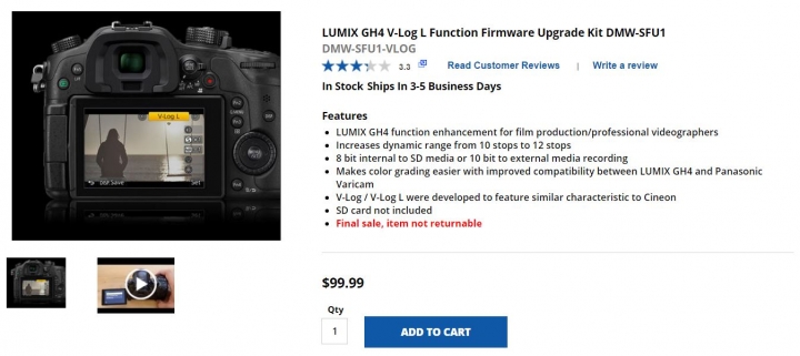 【發問】DMC-GH4 V2.5版本想裝VLOG L