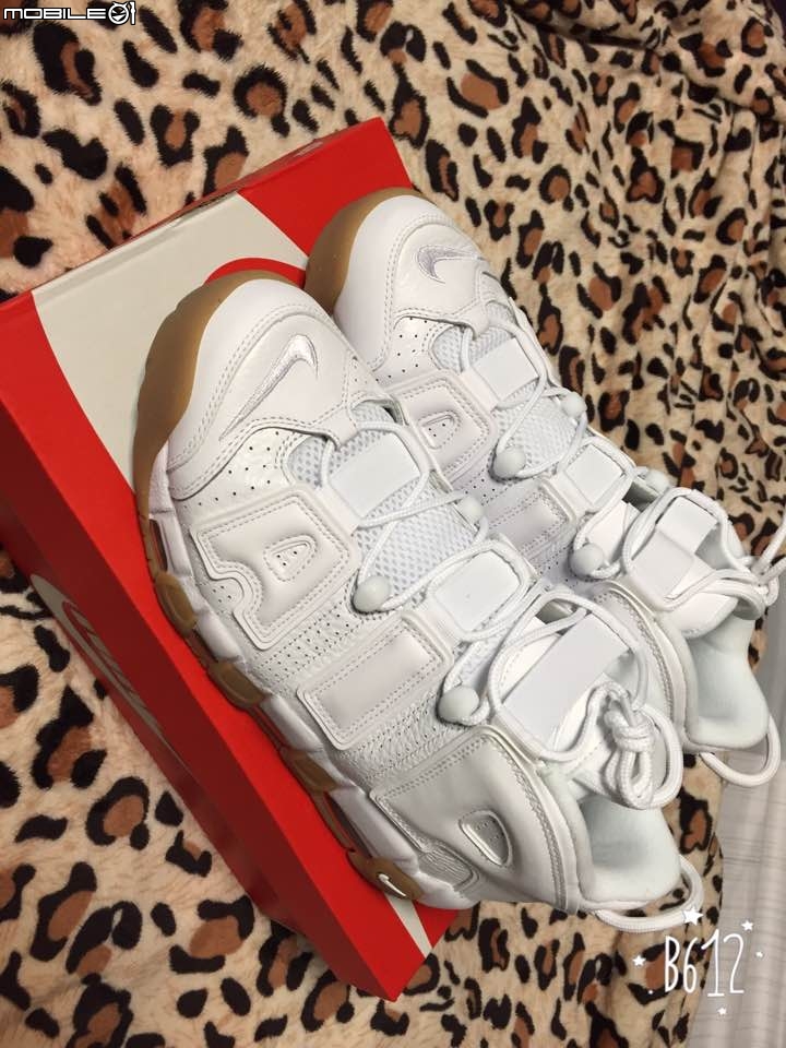 =天下第二=NIKE AIR MORE UPTEMPO White Gum 全白膠底開箱
