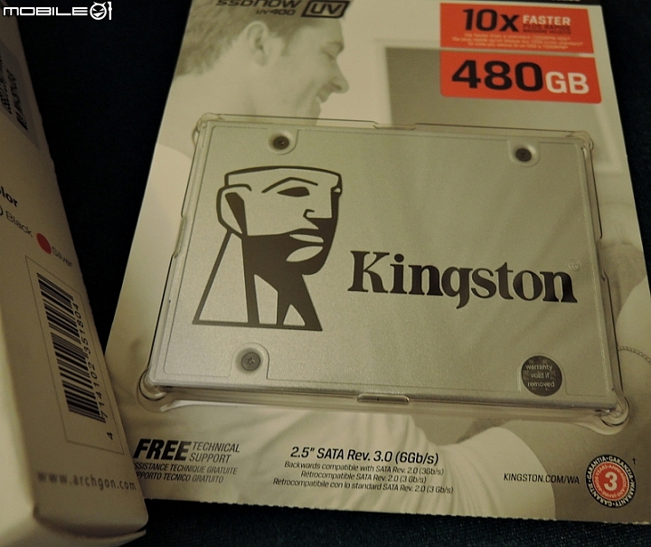 1MB大約1.05元的 Kingston  金士頓 UV400 480GB SSD 開箱(更正)