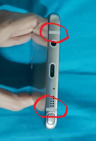 請教note7側邊上方和下方兩條白色透明