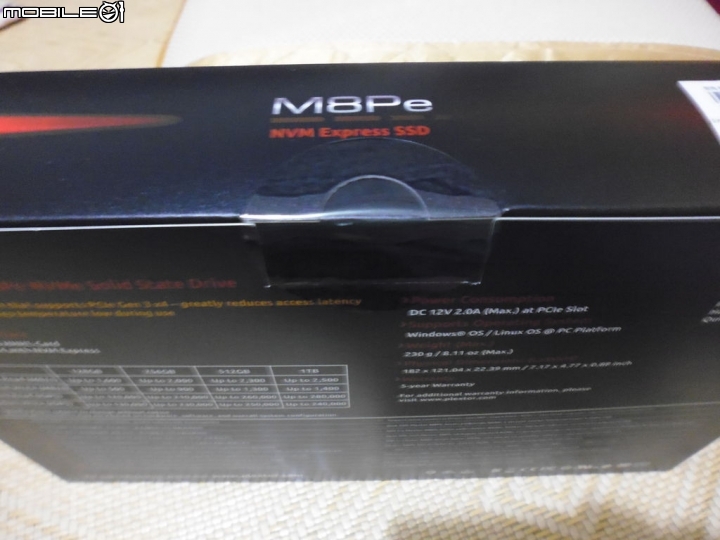 [開箱]Plextor PCI-E SSD M8peY  512GB  NVMe