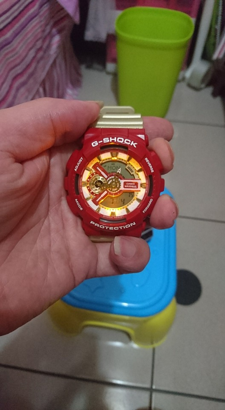 G-SHOCK鋼鐵人配色雙顯錶(GA-110CS-4A)簡易開箱