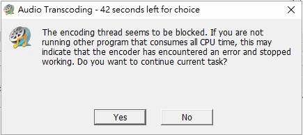 mediacoder audio transcoding error