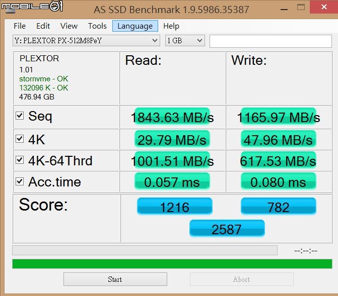 [開箱]Plextor PCI-E SSD M8peY  512GB  NVMe