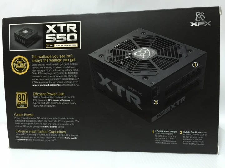 全模組化 Hybrid風扇控制 XFX XTR550金牌電源