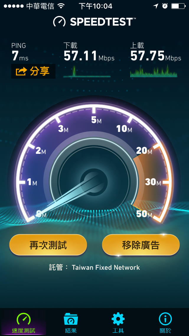 中華電信免費提供給用戶 外掛WIFI AP 測速