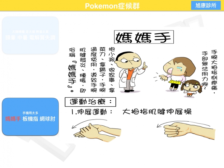 沈迷Pokemon造成的運動傷害  大家好 小弟是復健科醫師，有空喜歡做衛教單給大家參考參考