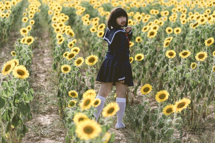 管妹快來看～～～水手服與太陽花的邂逅～這就是青春啊！