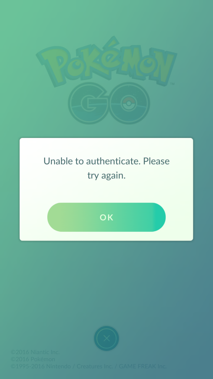 Pokemon go不能登入問題