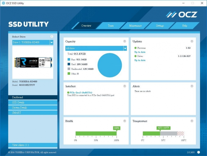 擁抱 NVMe 新世代，Toshiba OCZ RD400 1TB SSD 開箱測試