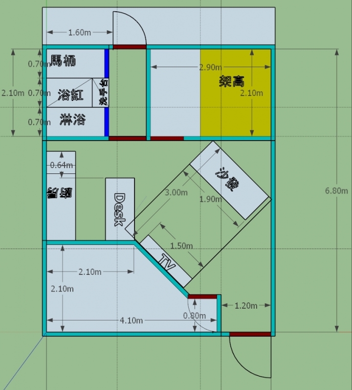 台北內湖13坪老屋翻新-格局