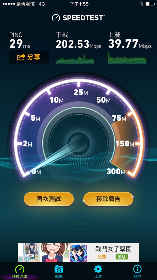 遠傳3CA速度回報