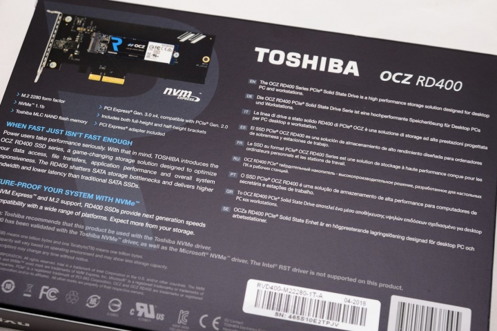 擁抱 NVMe 新世代，Toshiba OCZ RD400 1TB SSD 開箱測試
