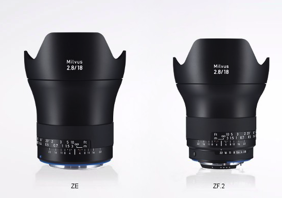 蔡司發表3顆Milvus 15/18/135mm鏡頭