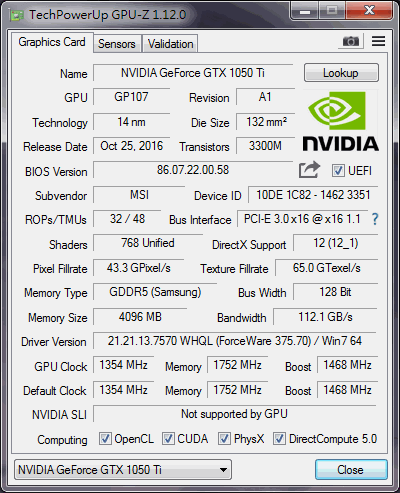 【開箱】新生代中階顯示卡-MSI GeForce® GTX 1050 TI GAMING X 4G
