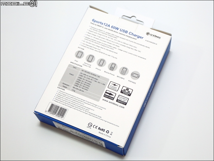 [小開箱] Anidees 安億迪 6埠 12A USB充電器「AI-Charger 6+」