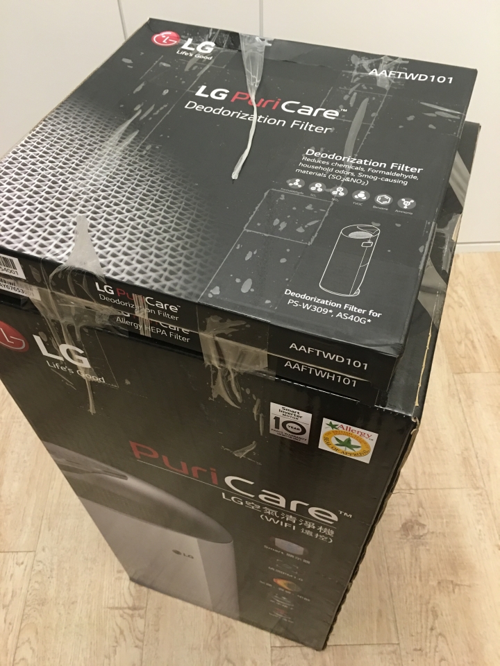 LG 空氣清新機 大白WIFI新版本 開箱!