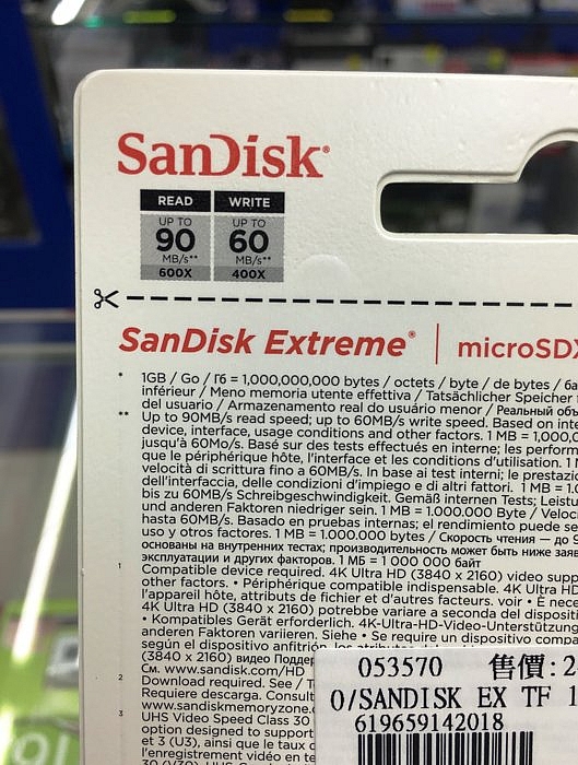 購買SanDisk Extreme 128GB的記憶卡的問題
