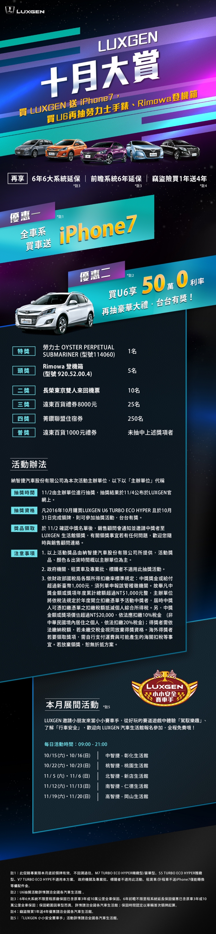 LUXGEN 2016 10月大賞